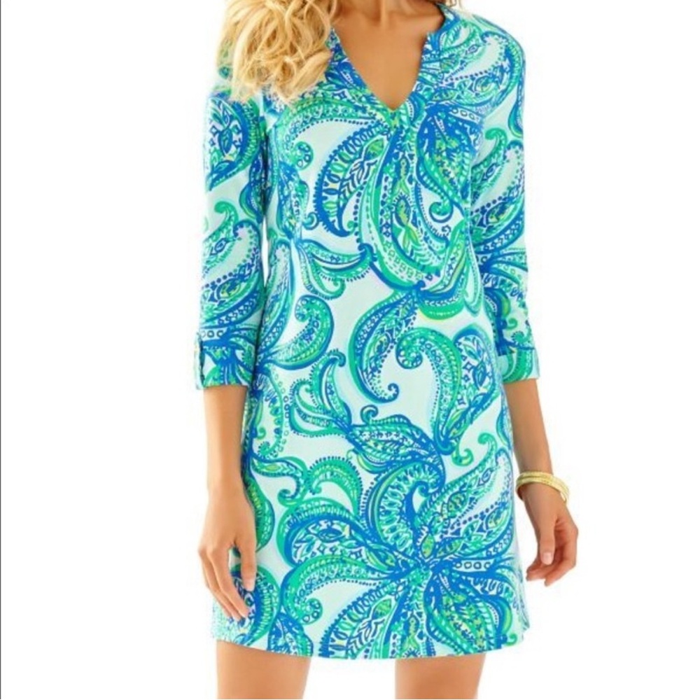 Lilly Pulitzer Rossmore Dress Poolside Blue size XXS Lightweight Preppy